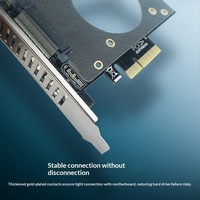 Kartu Adaptor U.2 ke PCIE Kelas Enterprise, Konverter SSD NVMe U2, Kartu Ekspansi PCI-E X4 untuk Komputer Desktop