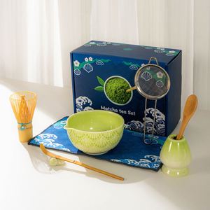 High Quality 4/5/7/8 PCS Matcha <b>Tea</b> <b>Set</b> Shell Design Matcha Bowl with Spout Personalized Bamboo Whisk Holder Sifter <b>Tea</b> Scoop - Product Image 1