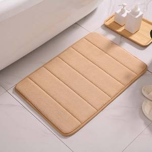 Alfombra de baño de lana coral, rectangular, de color sólido, absorbente, antideslizante, para baño, dormitorio, entrada, alfombra gruesa para la puerta - Product Image 1