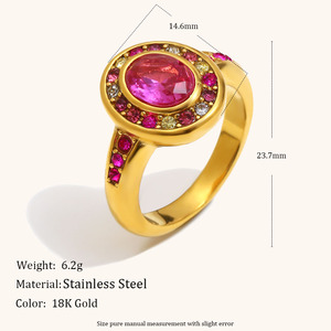 Anillos de Moda Vintage, Anillos Apilables de Lujo con Corazón Grueso, Iniciales y Piedra de Nacimiento, de Acero Inoxidable, Estilo Gótico para Mujer - Product Image 2