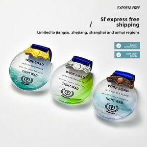 Médailles en métal cristallin personnalisées gravées pour les récompenses sportives : marathons, matchs de basketball, jours sportifs scolaires, événements de championnat - Product Image 2