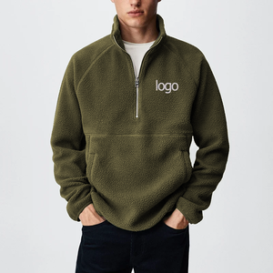 Felpa con Zip a un Quarto Personalizzata per Uomo, Pullover in Pile Polare con Logo Ricamato, Top con Mezza Cerniera per Uomo - Product Image 3