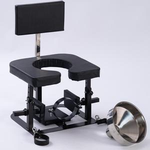 BDSM เซ็กส์ทอยสำหรับผู้ใหญ่ที่นั่งบนใบหน้าเก้าอี้พันธนาการบนโถส้วมพร้อมกรวยน้ำศักดิ์สิทธิ์ - Product Image 2