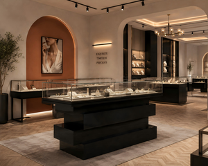 In-Stock Eco-Friendly LED Stainless Steel Glass Jewelry & Watch Display <b>Cabinet</b> One-Stop Store Fit-Out Solution - Product Image 1