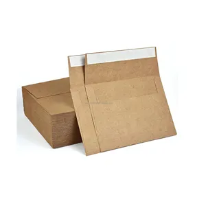 Paquete de 100 sobres A7 de invitación de papel Kraft marrón 5x7-Sellado automático rápido para tarjetas 5x7 | Perfecto para bodas, invitaciones, Bab