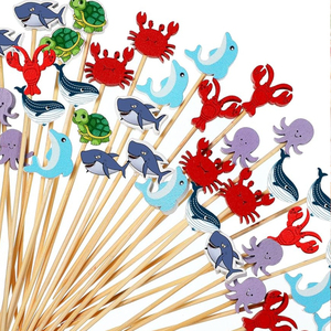 Hot Bán Tùy Chỉnh Cocktail Hoa 20*250 Tre Xiên Trái Cây Thực Phẩm <span class=keywords><strong>Pick</strong></span> Sticks - Product Image 1