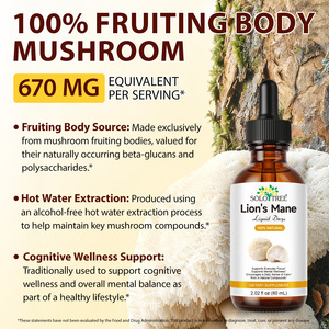 Extrato de Planta SOLOTREE, Gotas de Cogumelo Lion's Mane para Memória e Foco, Bem-Estar Mental, Gotas Líquidas de Cogumelo Lion's Mane - Product Image 4
