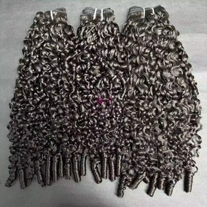 12A capelli birmani grezzi eurasiatici primavera capelli ricci tessuto cuticola allineati fasci di capelli di colore nero - Product Image 3