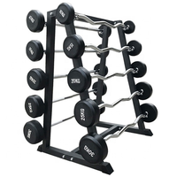 Équipement de fitness de haute qualité, équipement d'haltérophilie, haltère à tête ronde en caoutchouc, barre d'haltères incurvés