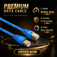 Kabel Jaringan Patch Cord Custom Cat5e Cat7 Cat8 1/3/5M CAT6 CAT6a Ethernet 23/24/26AWG RJ45 100% Konduktor Tembaga Murni FTP SFTP