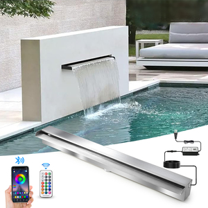 Cascata d'Acqua a LED in Acciaio Inox Personalizzata, Cascata per Esterni, Rubinetto d'Acqua, Cascada Piscina - Product Image 1