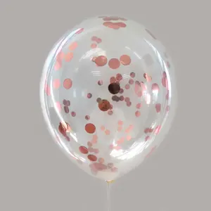 50 पीसी 12 इंच पार्टी सजावट हीलियम लेटेक्स पारदर्शी साफ़ बैलोन रोज़ गोल्ड कंफ़ेटी गुब्बारा