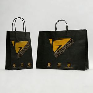 Recyclable Custom Clothing Store Shopping <b>Gift</b> <b>Bags</b> Heavy Duty <b>Extra</b> <b>Large</b> Size Brown Kraft Paper Grocery <b>Bags</b> With Gold Logo - Product Image 5