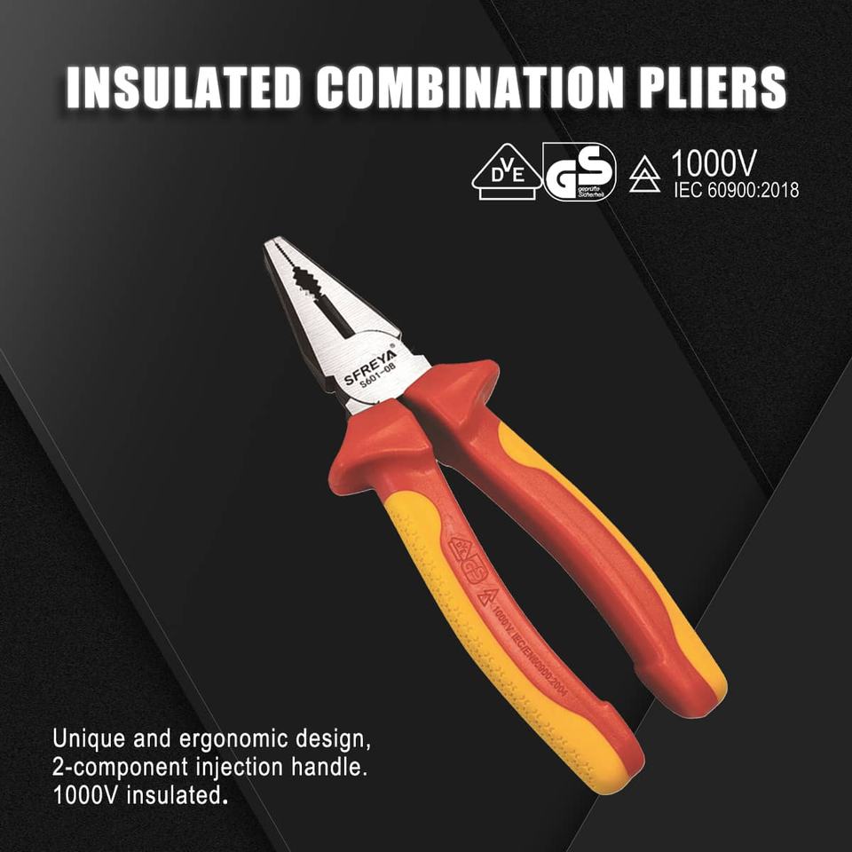 SFREYA S601 VDE 1000V Insulated Combination Plier Double Color ...