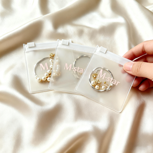 Pochettes à bijoux de logo personnalisé de haute qualité sacs à zip-lock en gros pour emballage cadeau de bijoux - Product Image 4