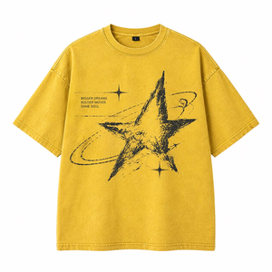 Camiseta de Corte Cuadrado Personalizada con Estampado Gráfico Extra Grande, Camiseta Urbana de Manga Corta para Marcas de Ropa de Marca Privada - Product Image 6