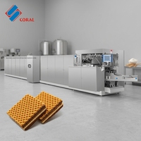 Mesin Pembuat Waffle Gas Kapasitas Besar Otomatis Penuh Lini Produksi Waffle Industri Mesin Pembuat Waffle CORAL Long
