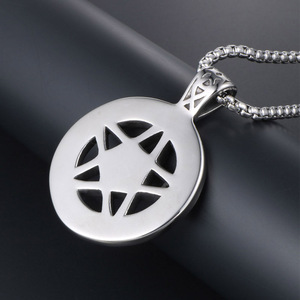 <b>Titanium</b> Steel Five Pointed Star Pendant Necklace Men Retro Korean Style Fashion Jewelry SP452 - Product Image 4