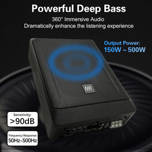 パワフル重低音 <span class=keywords><strong>500W</strong></span> 6x9スリム型 シート下設置 アクティブ電源内蔵 アンプ内蔵型カーサブウーファー - Product Image 5