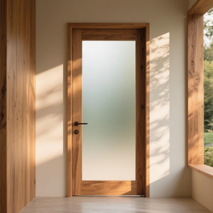 Cadre <span class=keywords><strong>intérieur</strong></span> <span class=keywords><strong>en</strong></span> aluminium Porte <span class=keywords><strong>en</strong></span> <span class=keywords><strong>verre</strong></span> double trempé, design pivotant pour cloisons de pièce modernes - Product Image 3