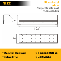 Soporte Universal Reforzado de Aluminio Plateado para Separador de Carga Estándar de Camión de Plataforma