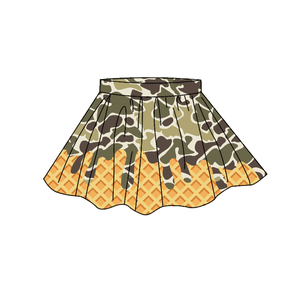 Jupe respirante imprimée camouflage vert GLK0273 pour petite fille, collection boutique, jupe de yoga d'été pour bébé fille, vente en gros - Product Image 1