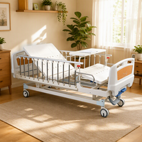 Lit médical manuel à 2 fonctions, renforcé, avec 12 barres latérales, plateau en acier pressé, table de lit amortie pour maison de retraite