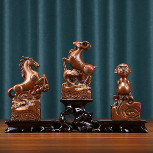 Figurines d'animaux du zodiaque en cuivre violet, nuage porte-bonheur, 12 pièces, décoration de bureau, cadeau artisanal pour la maison et le bureau - Product Image 4