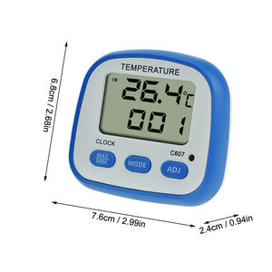 डिजिटल एलसीडी स्क्रीन थर्मामीटर अलार्म घड़ी बहु समारोह स्वचालित इलेक्ट्रॉनिक तापमान की निगरानी - Product Image 5