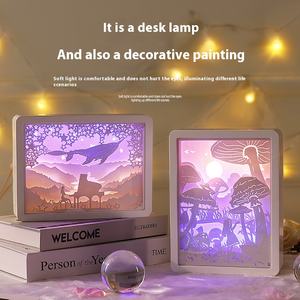 Lampe de nuit en forme de sculpture carrée en ABS 3D à LED, lumière blanche chaude, lampe à ombre, chambre à coucher, cadeau de la Saint-Valentin, cadeau d'anniversaire, art - Product Image 2