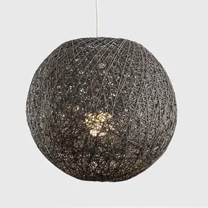 Globe Bal Stijl Rieten Zwart Rotan Lamp Shades Voor Koop Natuurlijke Rieten Lamp Schaduw Fabriek Lamp Schaduw