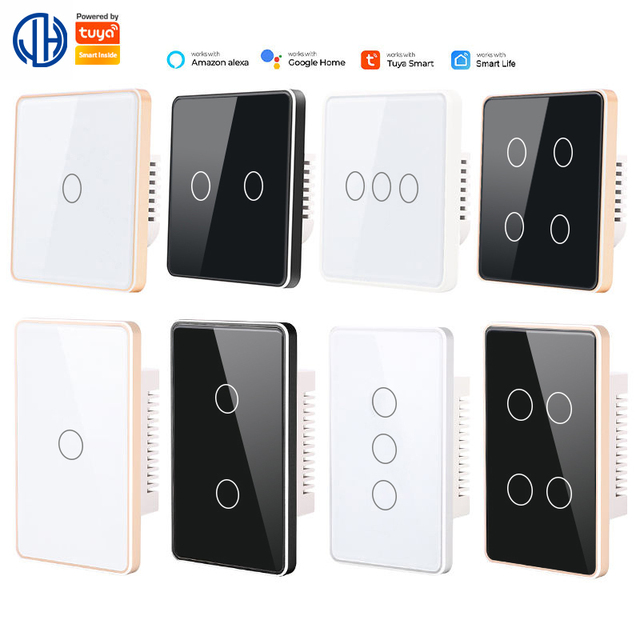 For Tuya Smart Home Touch Switch Remote Control Wifi Wall Light Lamp Touch Module Alexa Switch 220V Max 16A Interruptor Intelige
