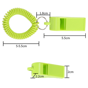 Silbato de plástico de color con línea telefónica, bobina de resorte, llavero de plástico, pulsera, silbato de bobina de resorte para niños - Product Image 2