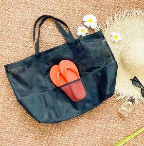 Bolsa de Playa de Malla Personalizada al por Mayor con Logotipo, de Gran Capacidad, para Accesorios de Playa, Viajes y Natación - Product Image 3