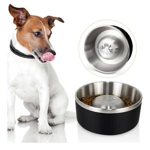 Wholesale Custom Logo <strong>Dog</strong> Water <strong>Bowl</strong> Luxury Elevated Cat <strong>Dog</strong> Food <strong>Bowl</strong> Non- Slip Metal <strong>Dog</strong> <strong>Bowl</strong> With Slow Feeder - Product Image 1
