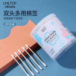 Hisopos de algodón LMLTOP con punta redonda y en espiral, paquete de 200 para limpieza de oídos y desmaquillado - Product Image 2