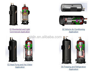 Hitachi 10HP R22 Horizontal <strong>Scroll</strong> <strong>Compressor</strong> 1000EL-160D3 Hermetic <strong>Compressor</strong> for Freezer &amp; Refrigeration Systems - Product Image 4