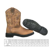 Bottes de sécurité à bout carré, brodées, avec construction Goodyear, en cuir de vachette Crazy-Horse de 10 pouces, style cowboy western, personnalisables, de marque