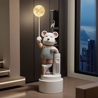Grands ornements d'ours en résine écologiques pour le salon, meuble TV, canapé, décorations de sol, tirelire violente, haut-parleur Bluetooth