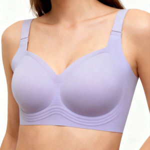 Soutien-gorge sans couture confortable et sans armatures pour femme, avec logo personnalisé, en maille fine, à couvrance totale, pour usage quotidien, avec maintien doux, grandes tailles, vente en gros - Product Image 1