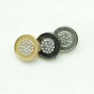 Factory direct sales custom logo dome metal denim vest jeans clothing diamond buttons shirt buttons for clothing