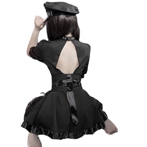 <span class=keywords><strong>Sexy</strong></span> ahueca hacia fuera el pecho desnudo mujeres Lencería erótica traje de sirvienta Halloween Cosplay juego de rol vestido de lujo ropa sexual - Product Image 2