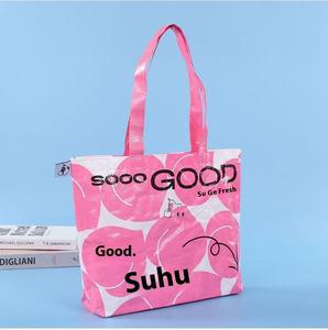 Bolsa tejida de PP de nailon reciclable de gran tamaño con doble ASA Bolsa de compras de comestibles al por mayor de fábrica con logotipo personalizado - Product Image 6