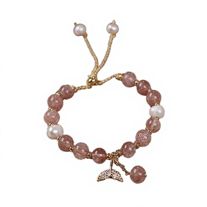 Dropshipping Natural Stone Hear for <b>Bracelet</b> Strawberry Quartz Rose Design Spiritual <b>Healing</b> <b>Bracelets</b> Gifts Weddings - Product Image 4