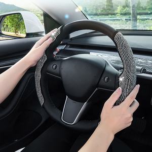 Ling-cubiertas universales para <span class=keywords><strong>volante</strong></span> de coche, accesorio brillante de cristal brillante, venta al por mayor - Product Image 6