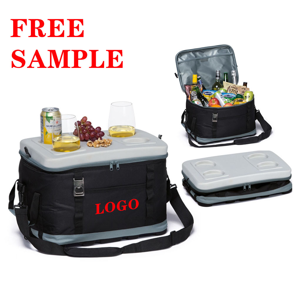 Уличная жесткая настольная интегрированная подставка для чашек сохраняет банки холодного медведя Изолированная мягкая складная сумка-холодильник eva