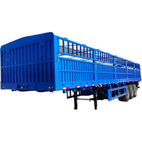 3 essieux haute clôture en acier semi-remorque en provenance de Chine pour cargaison en vrac bétail animal bétail camion remorque