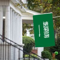 Drapeau de l'Arabie Saoudite 3x5 pieds en tissu polyester avec deux œillets en laiton, simple couche, pour décoration murale intérieure et extérieure