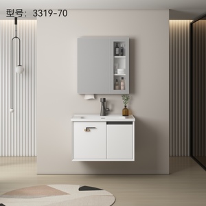 Factory Wholesale Modern Stainless Steel Design Bathroom Cabinet Set Bathroom <strong>Vanity</strong> <strong>Cabine</strong> with Lighting - Product Image 2