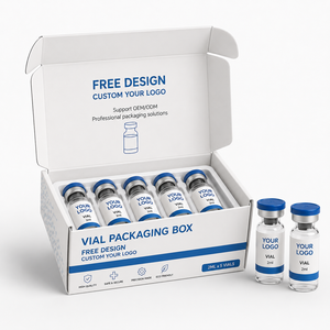 Envase <span class=keywords><strong>de</strong></span> papel plegable personalizable <span class=keywords><strong>de</strong></span> fábrica para viales farmacéuticos vacíos <span class=keywords><strong>de</strong></span> 3ml, 5ml, 10ml con bandeja <span class=keywords><strong>de</strong></span> plástico - Product Image 2